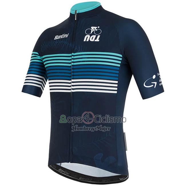 Tour Down Under Ropa Ciclismo Culotte Corto 2019 Men Mangas Cortas Azul